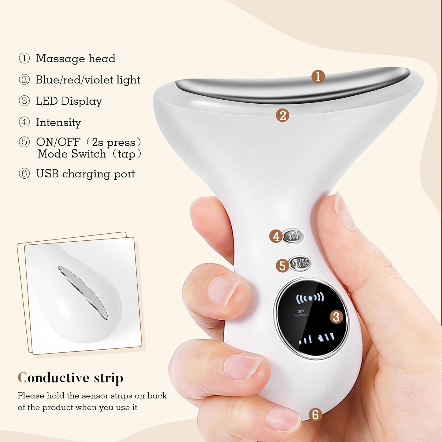 Tarswesi Advanced Anti-Aging Facial EMS & Light Therapy Massager