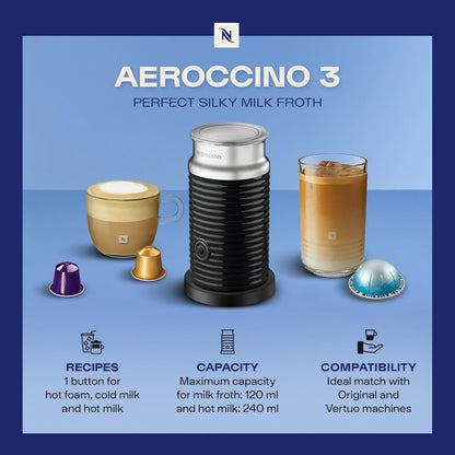 Nespresso Aeroccino 3 Milk Frother Black