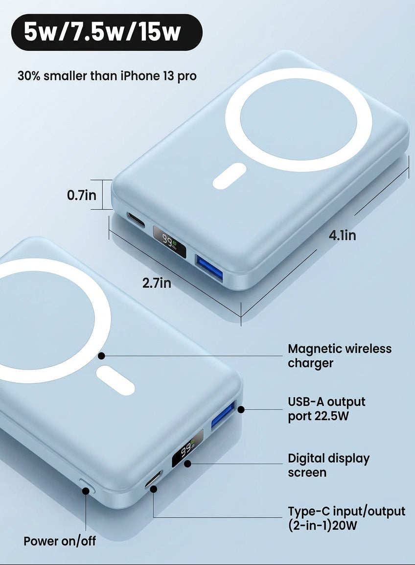 YAGOPAL KT-D007 Magnetic Wireless Power Bank 10000mAh Navy