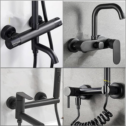 Scalingscal Set Of 4 Stainless Steel Cover Rosette For Shower Taps Black