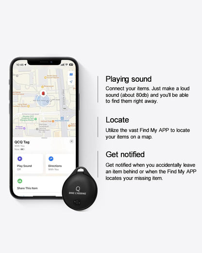 QING CAOQING Air Tracker Tag 2-Pack Locate App iOS Only Keyring Included