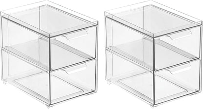 mDesign Lumiere Collection Stackable Storage Containers 4 Pack Clear