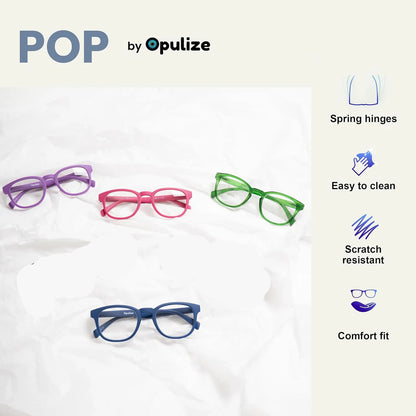 Opulize POP Matte Reading-Glasses Retro Chunky Light Frame with Spring Hinges