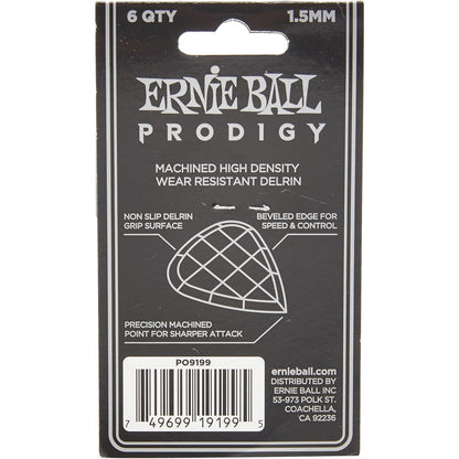 Ernie Ball Prodigy Black 1.5mm Guitar Pick Pack 6