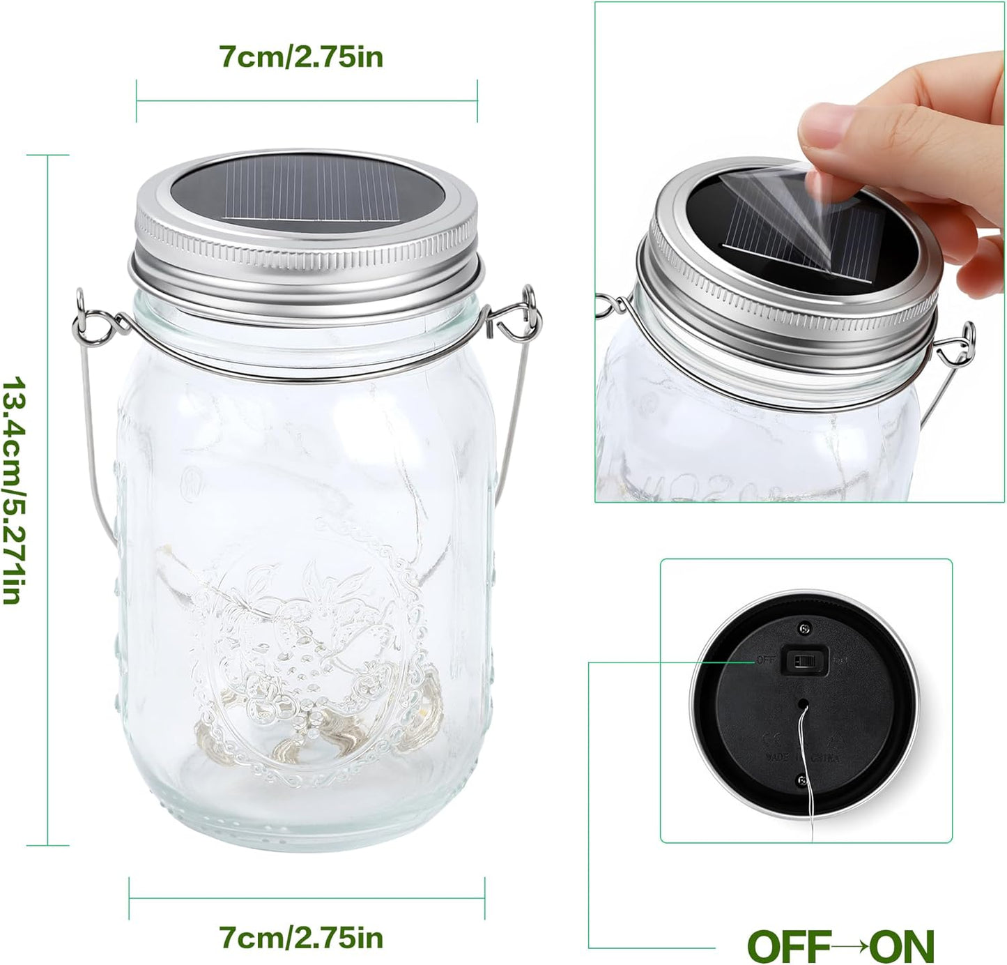 SUNACE Pack of 4 Solar Lanterns Outdoor Hanging 30 LED Warm White IP65 Waterproof Garden Lights