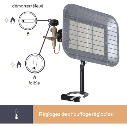 Perel FT5130 Portable 4500W Gas Radiant Heater for Outdoor Use