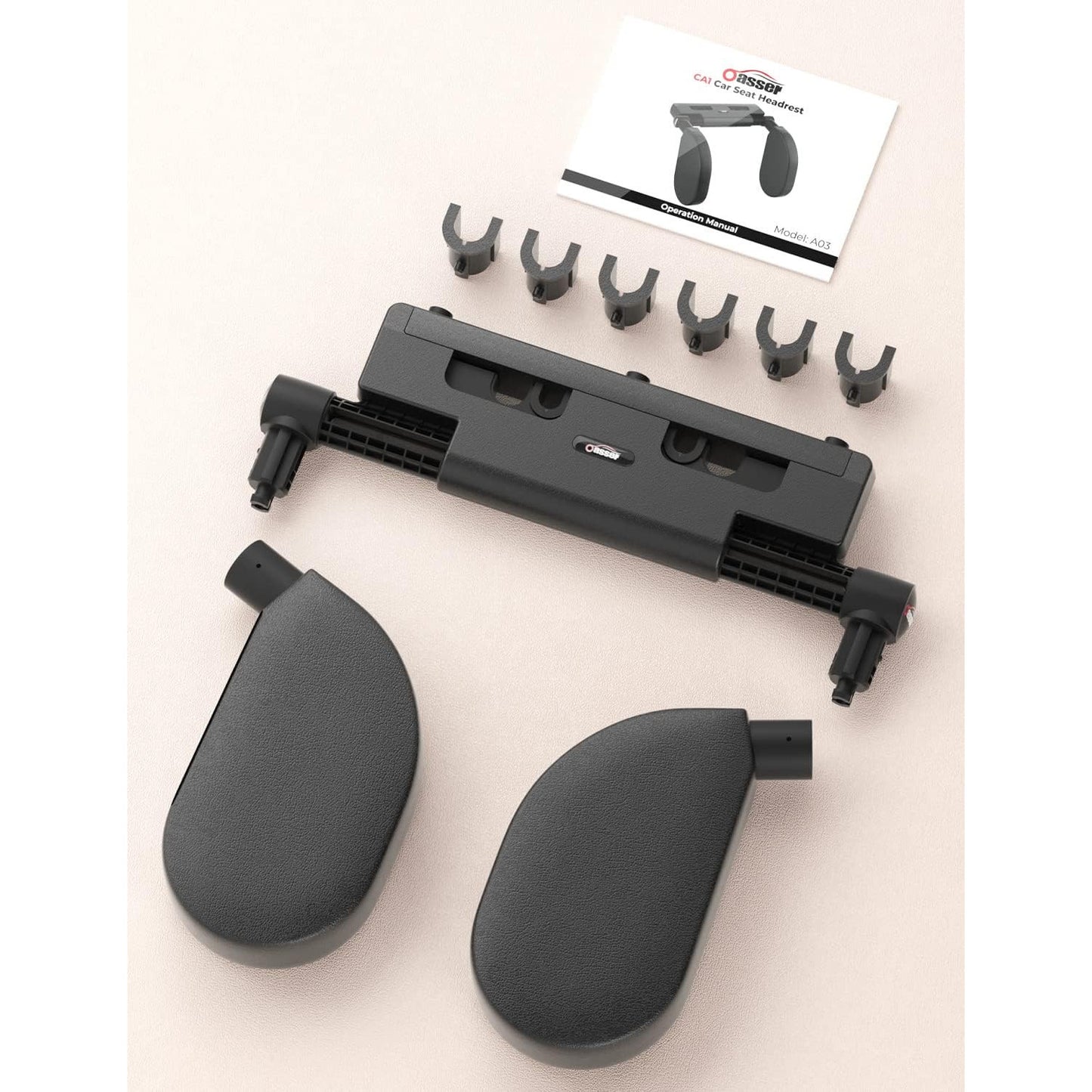 Oasser Car Seat Headrest Pillow, Detachable Adjustable Double Sided Support for Adults and Kids