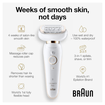 Braun Silk‑épil 9 Flex 9‑300 Beauty Set – Flexible Wet/Dry Epilator