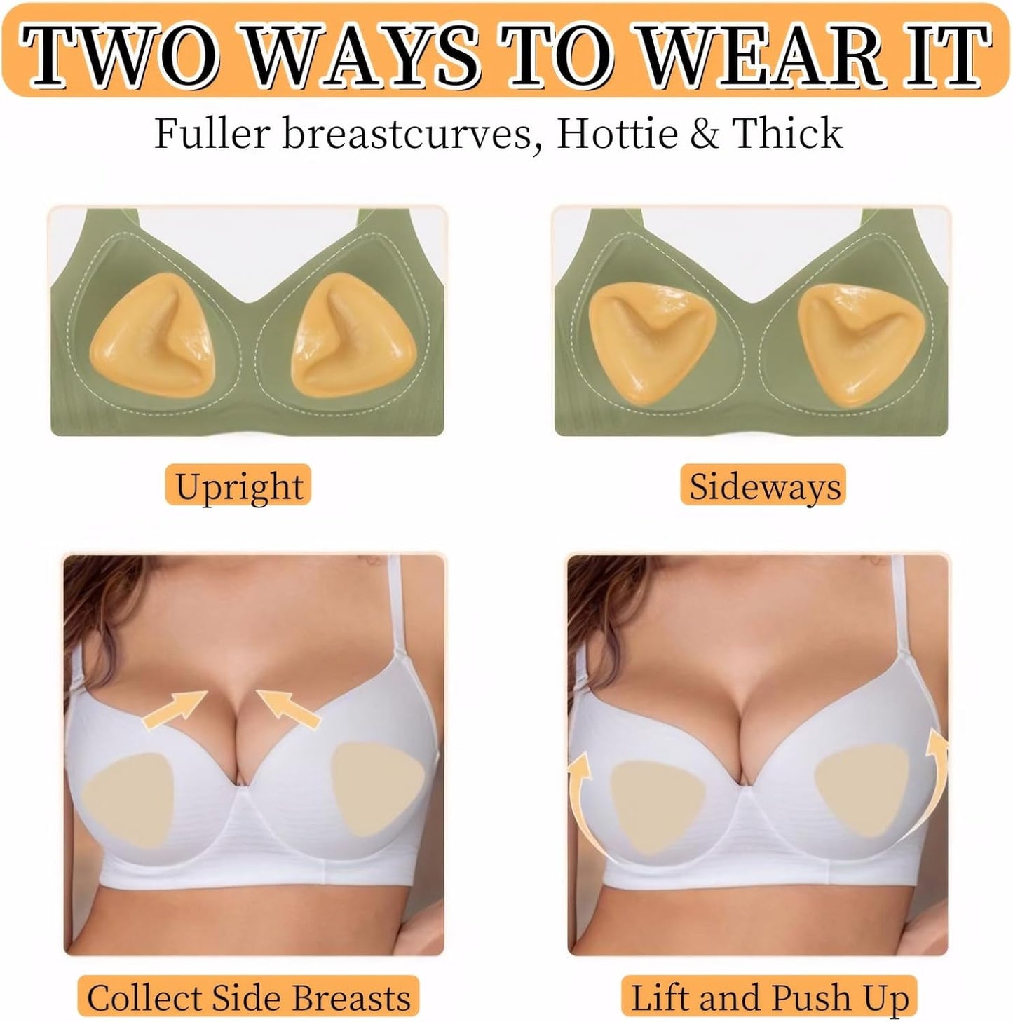 ANGELEMM Double‑Sided Sticky Push Up Bra Pads for Women