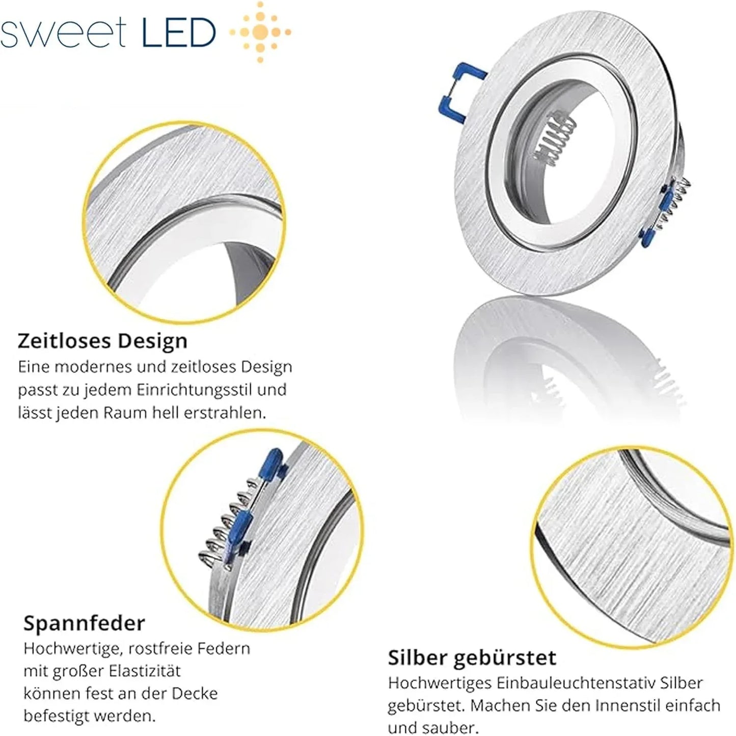 Sweet-LED IP44 Aluminium Recessed Spotlight Frame - Gomix Brands Outlet