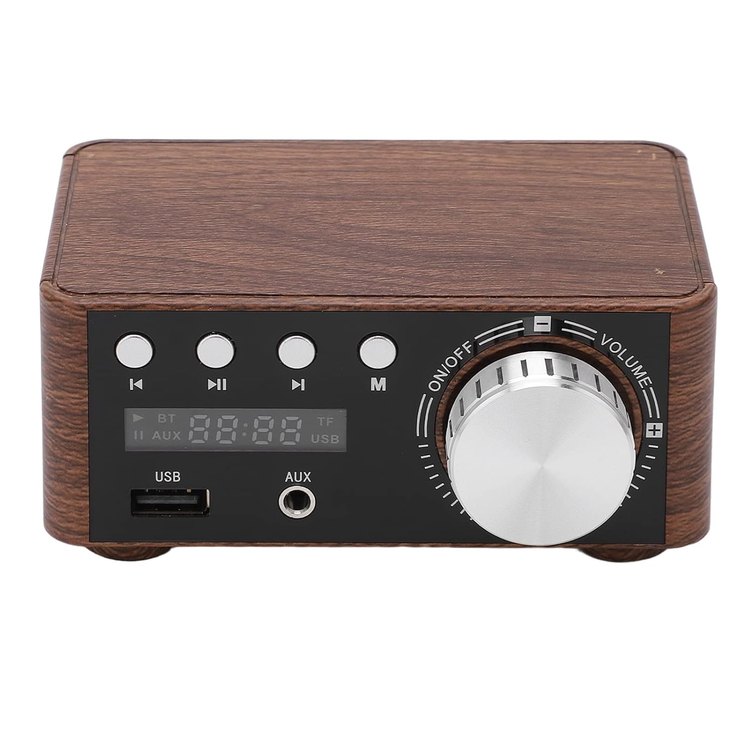 Bluetooth 5.0 2-Channel Wood Grain HiFi Amplifier with USB Input