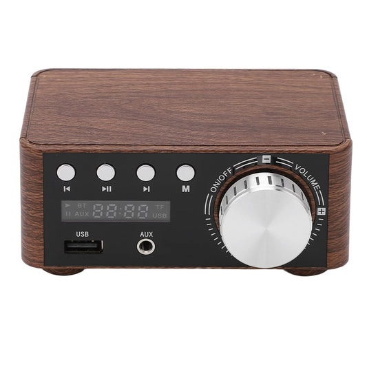 Bluetooth 5.0 2-Channel Wood Grain HiFi Amplifier with USB Input