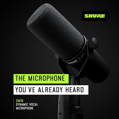 Shure SM7B Cardioid Dynamic Vocal Microphone for Podcasting & Recording
