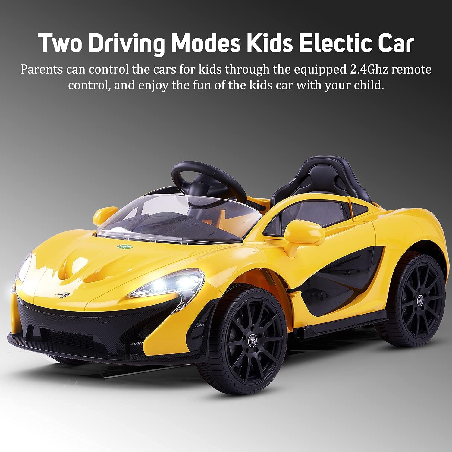 Baybee McLaren Ride-On Car – Royal Yellow Dual Battery