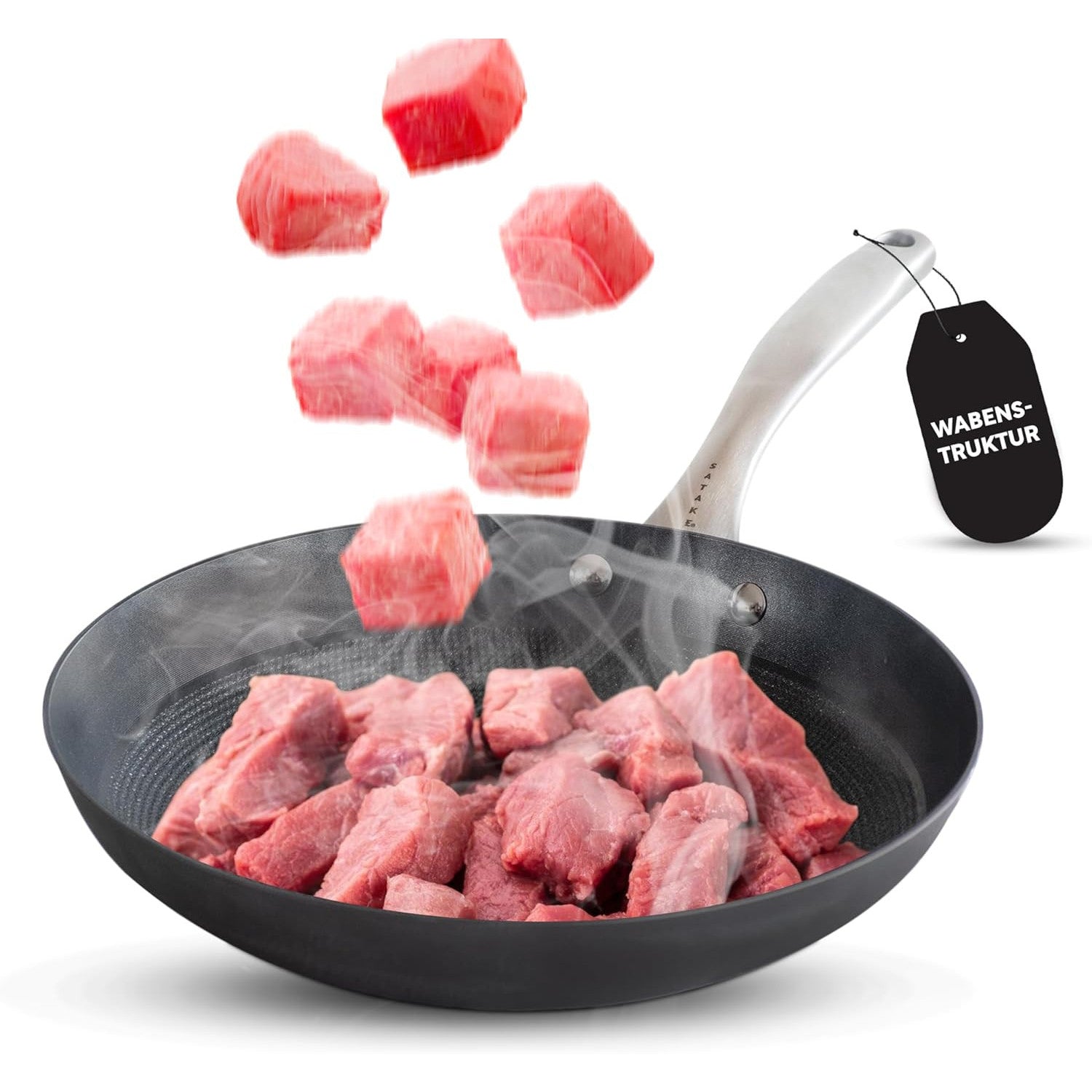 Satake 28‑Inch Cast Iron Honeycomb Non‑Stick Frying Pan