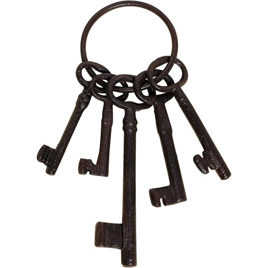 Aokbean Mixed Set of 6
 Large Skeleton Keys in Antique Bronze