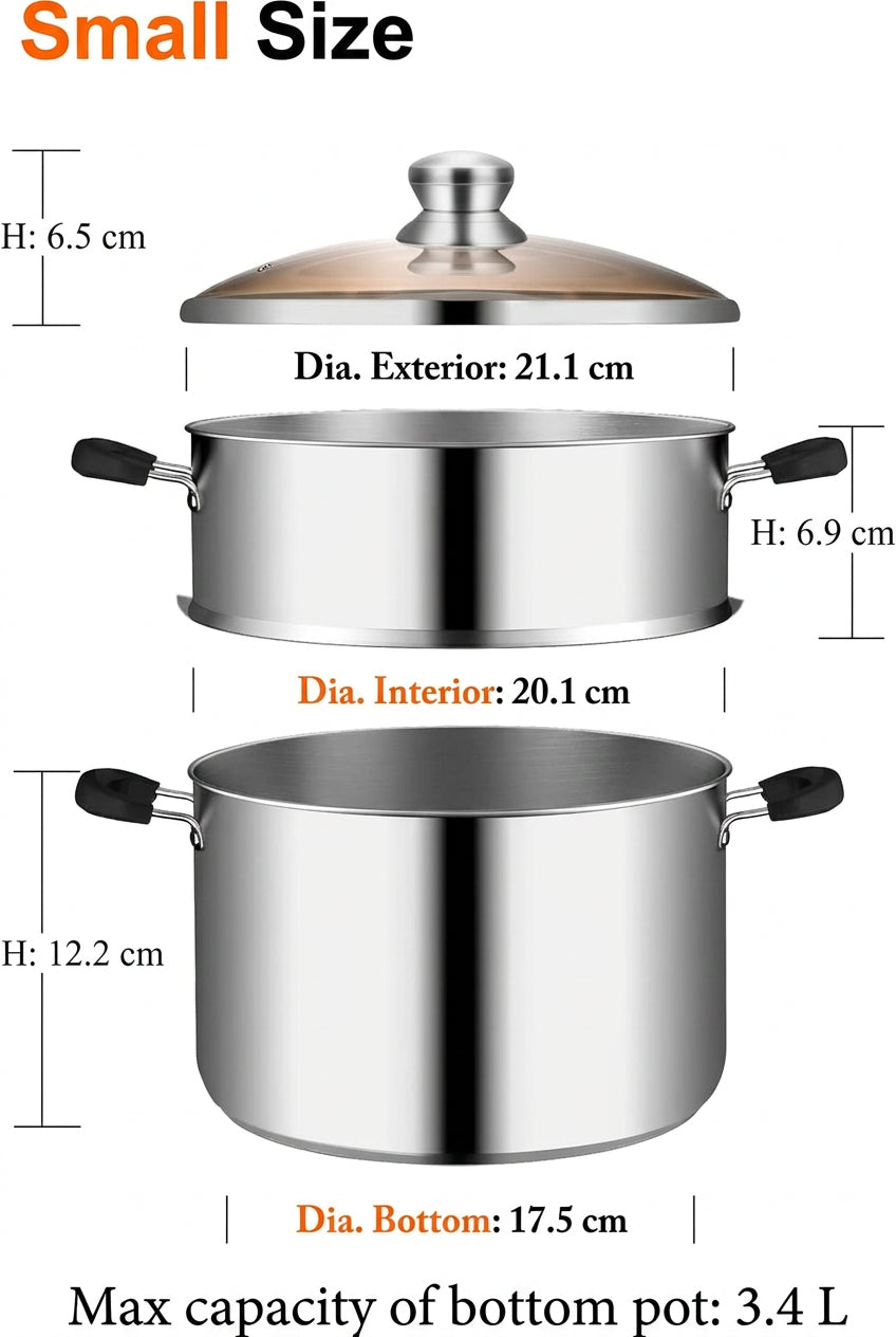 VENTION Steamer Pot 20 cm Couscous Maker 3.4 Liters