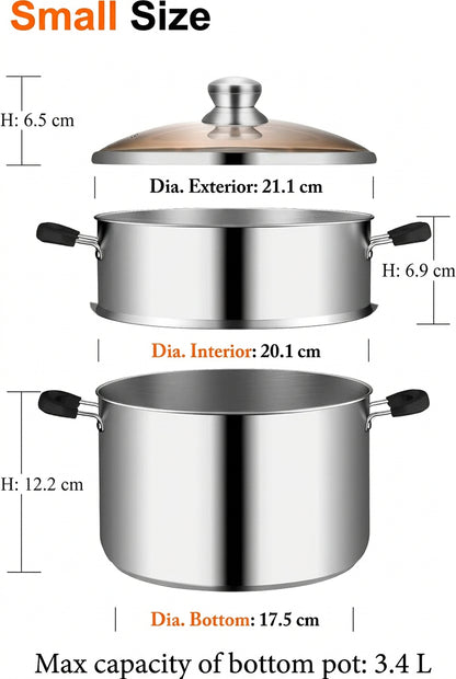 VENTION Steamer Pot 20 cm Couscous Maker 3.4 Liters