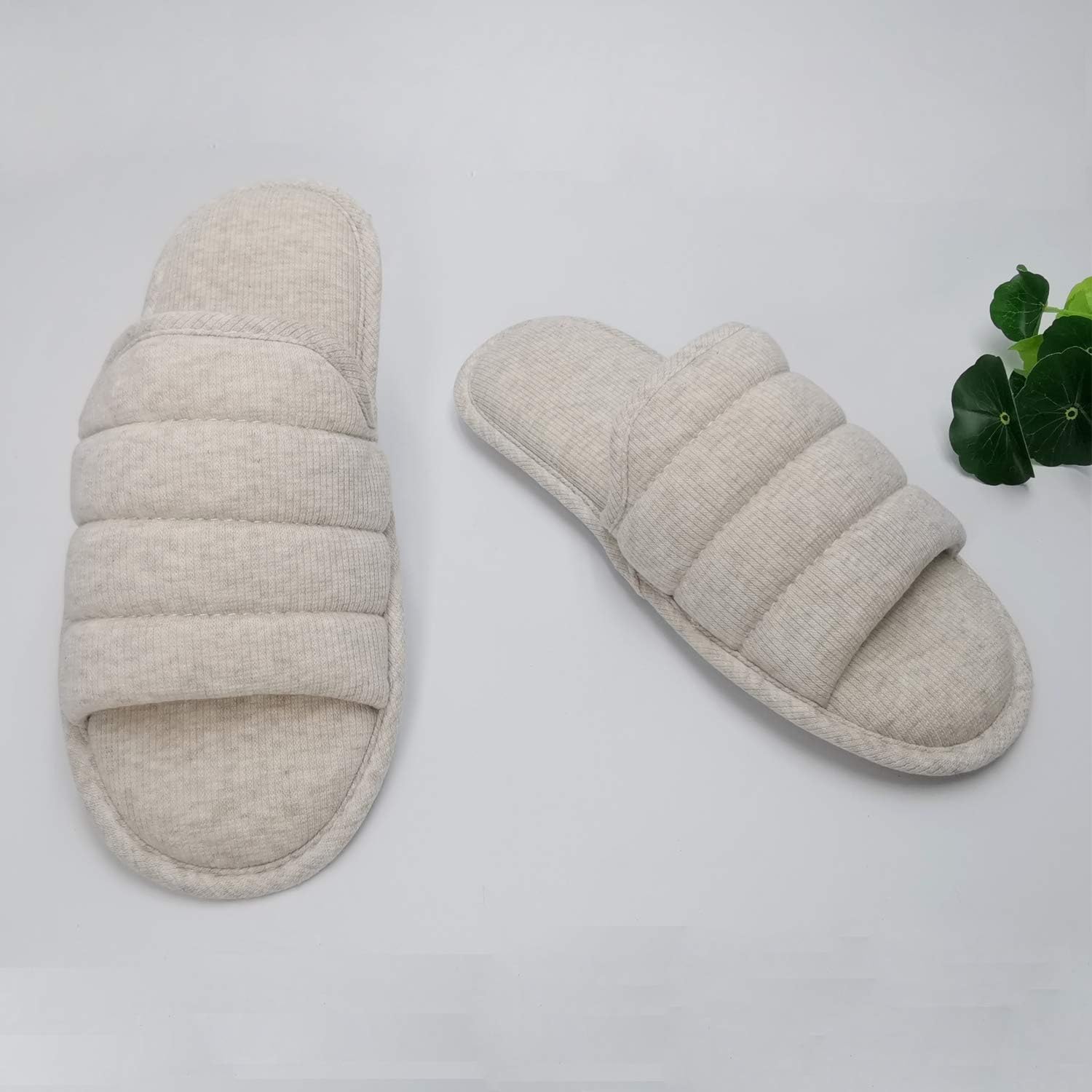 Ofoot Women's Cotton Memory Foam Non‑Slip House Slippers
