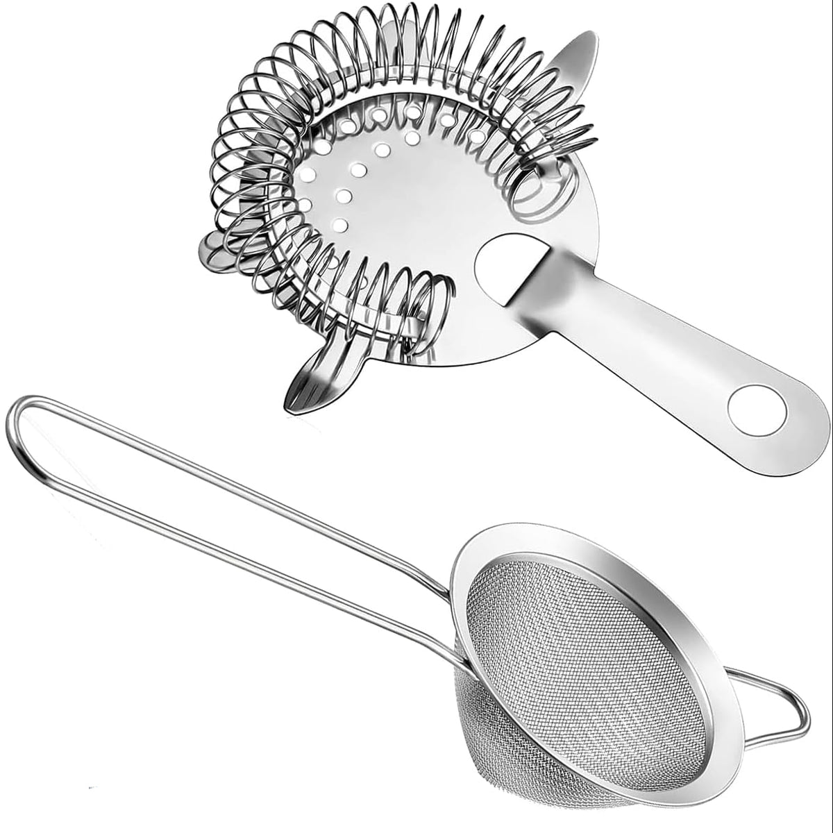 BAGUBDR 2502TJLB1007 2-Piece Cocktail Strainer Set Silver