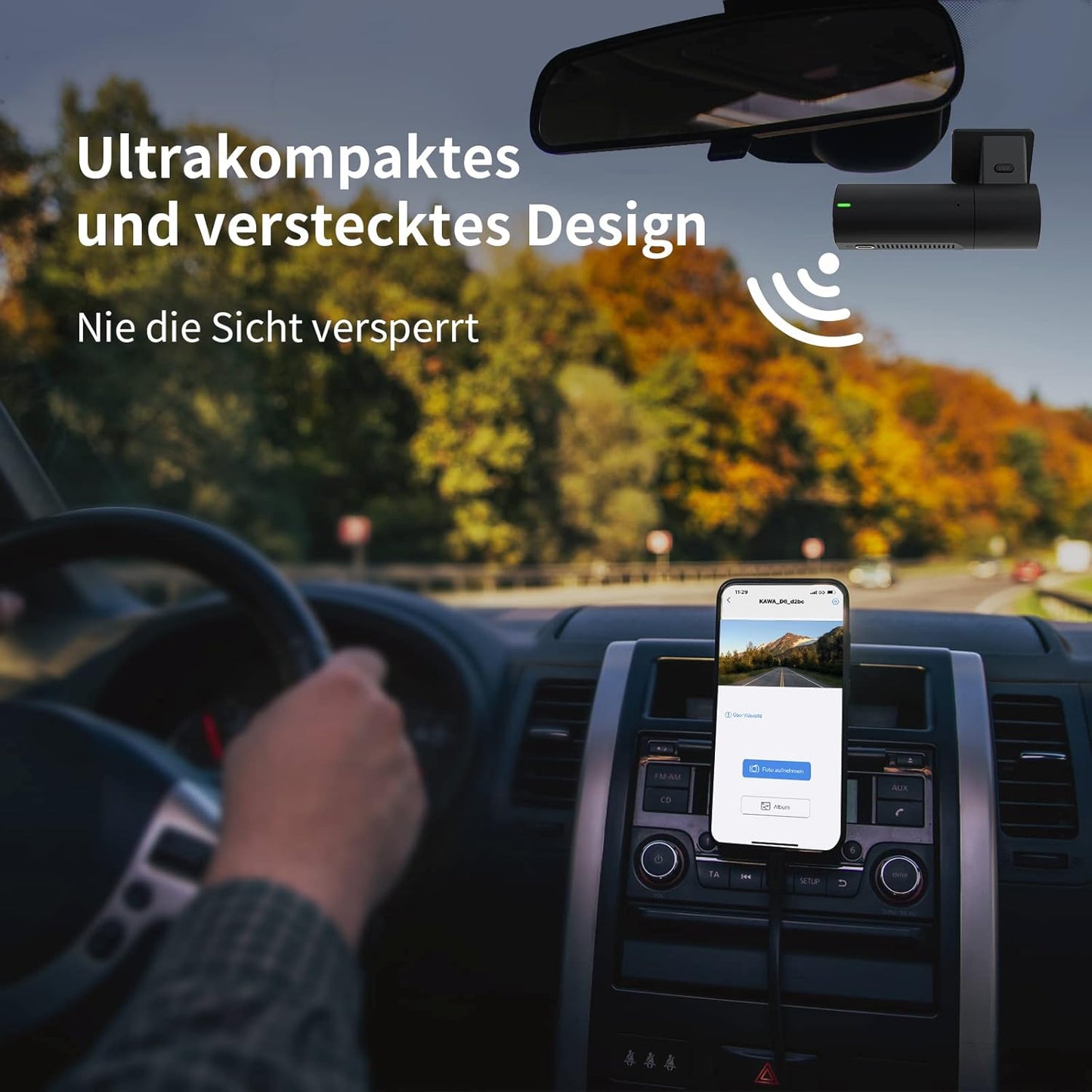 KAWA D6 2K QHD Dashcam 360° Rotating WiFi Night Vision