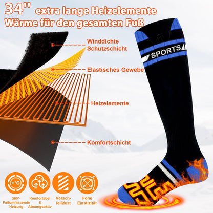 VICEPLUS Heated Ski Socks with 8000mAh Battery and App Control