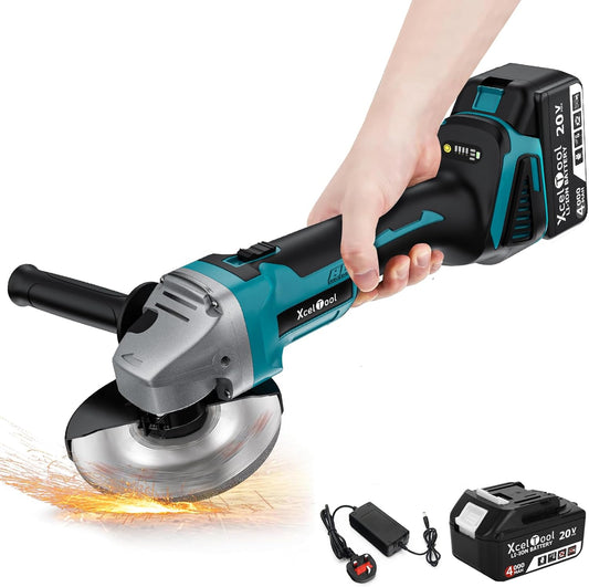 20V Cordless Brushless Angle Grinder 125mm with 3 Wheels
