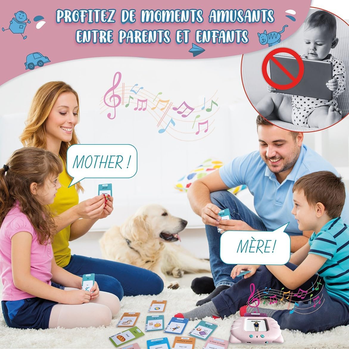 VANIKO Bilingual Talking Flash Cards Educational Learning Toy 112 Cards