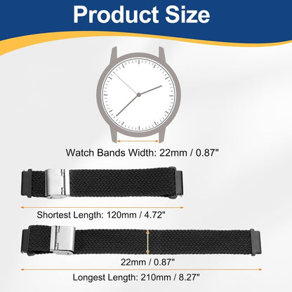 sourcing map Unisex Nylon Braided Quick Release Watch Band