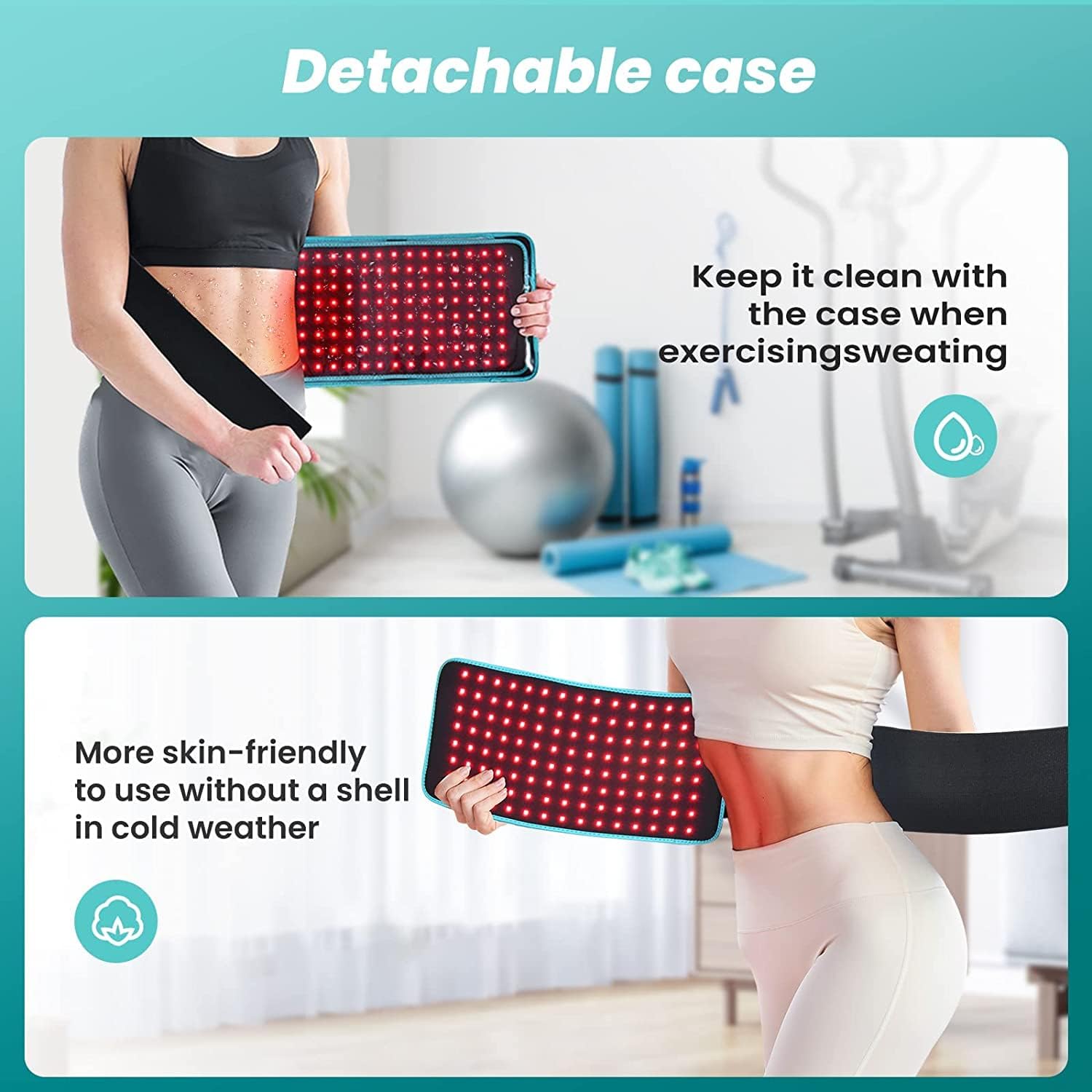 iTHERAU Infrared Red Light Therapy Belt with 660nm & 850nm LEDs for Joint and Muscle Pain Relief