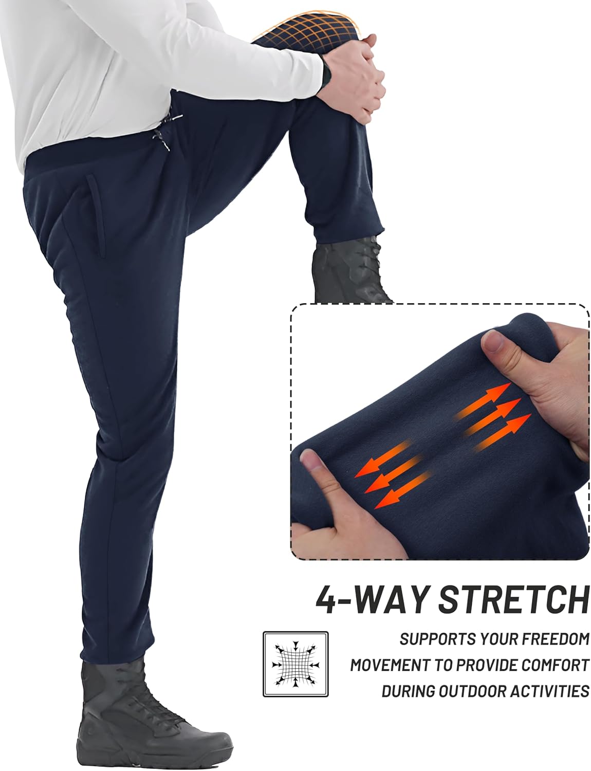 TACVASEN Men's Warm Sherpa Lined Fleece Winter Sweatpants Heavyweight Thermal Joggers