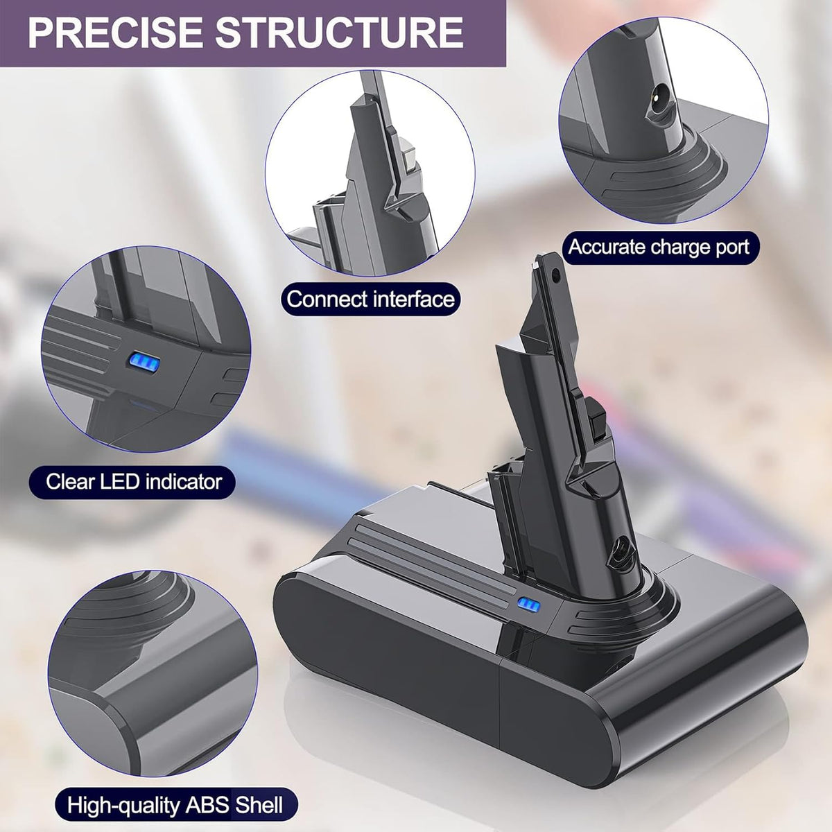 LONG FIT Vacuum Battery for Dyson V7 6500mAh
