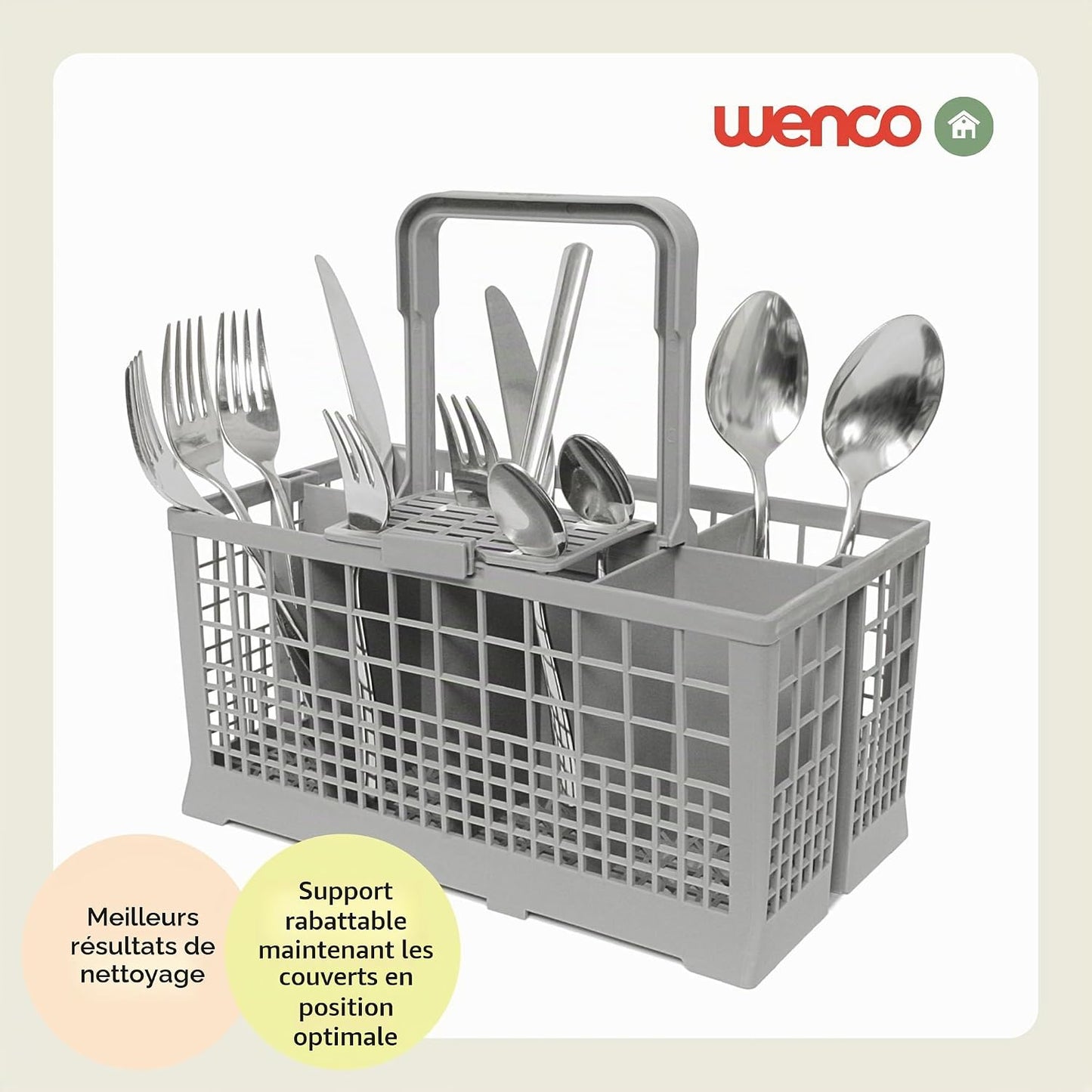 Wenco Dishwasher Cutlery Basket 7 Compartments Grey