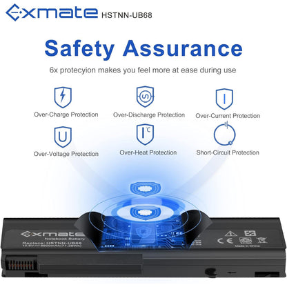 Exmate 6600mAh 10.8V Laptop Battery for HP EliteBook ProBook