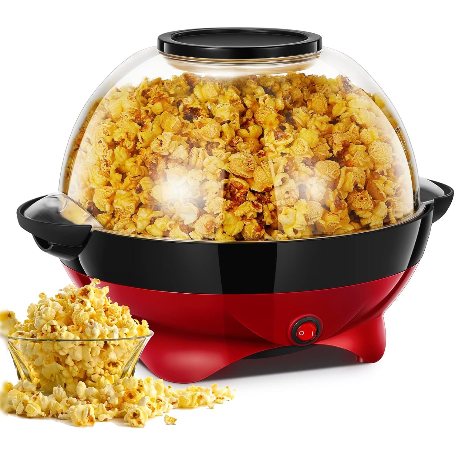HOUSNAT 28‑Cup Electric Popcorn Maker with Quick‑Heat, Non‑Stick & Cool‑Touch Handles