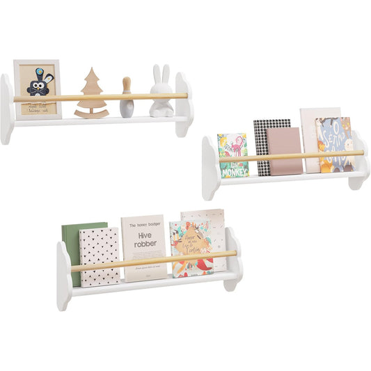 WOLTU Kids Cloud Shaped Wall Shelves Set of 3 White