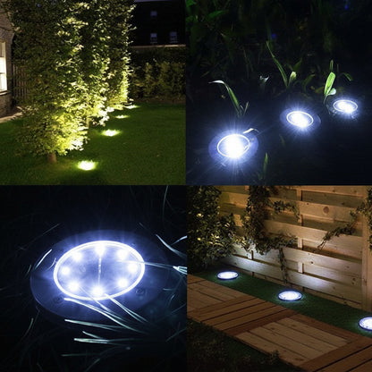 12-Pack Solar Ground Lights 8 LED Warm White IP65 Garden Pathway