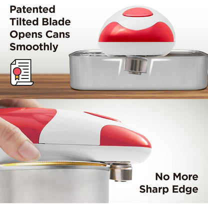 Red Kitchen Mama Automatic Electric Can Opener – Hands‑Free, Smooth Edge
