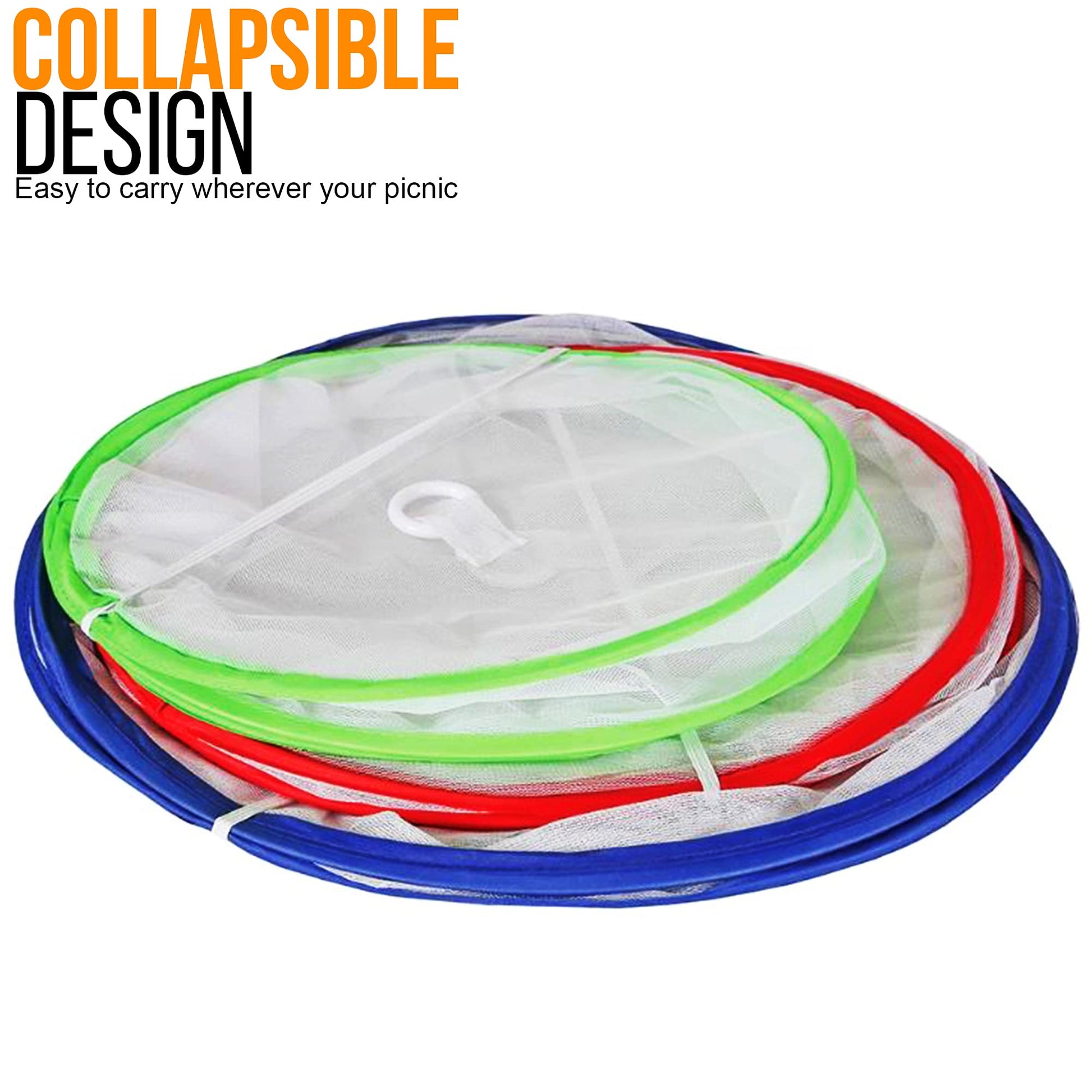 Evelyn Living Set of 3 Collapsible Pop Up Food Covers Mesh Screen Net Reusable Protectors 38 cm