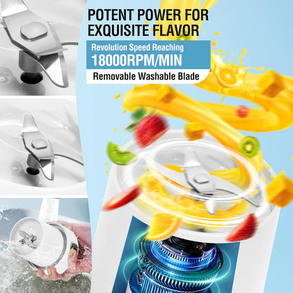 Spardar 3000mAh Portable Blender for Smoothies, USB Rechargeable Mini Juicer