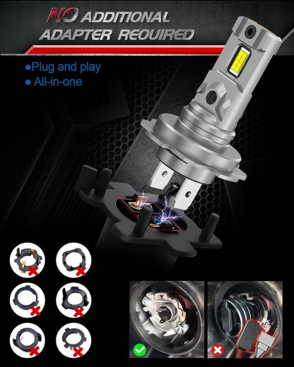 Dumgeo H7 LED Headlight Bulb 1600LM 6500K IP68 2-Pack
