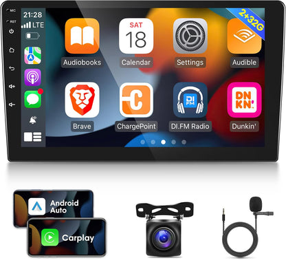 EKAT 10.1" Android 11 Double Din Car Stereo Wireless CarPlay