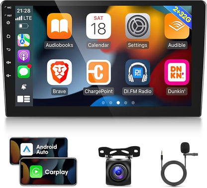 EKAT 10.1" Android 11 Double Din Car Stereo Wireless CarPlay