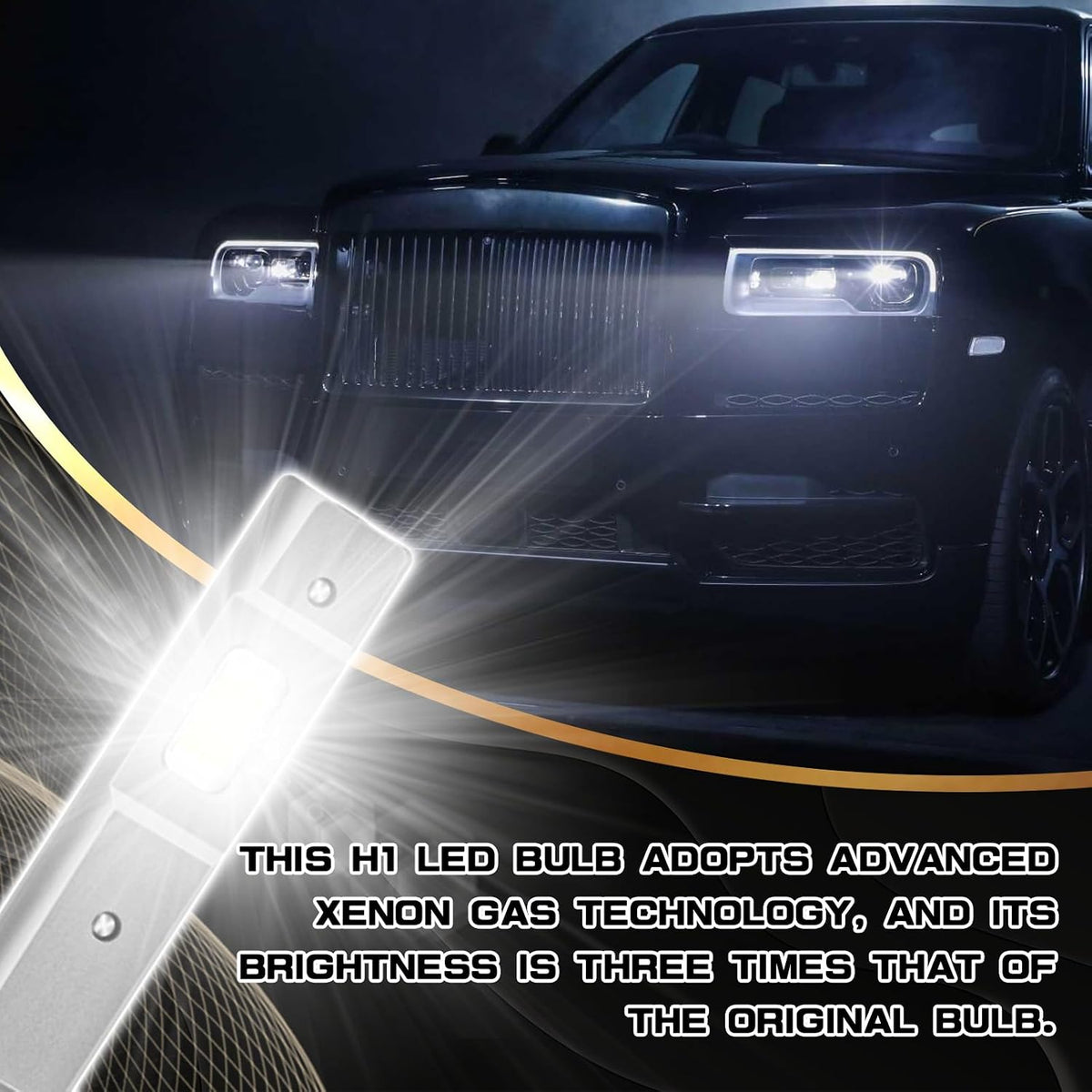 SWQS SWQS-H1ZCSLEDD02 H1 LED Fog Light Bulbs 6500K 2-Pack