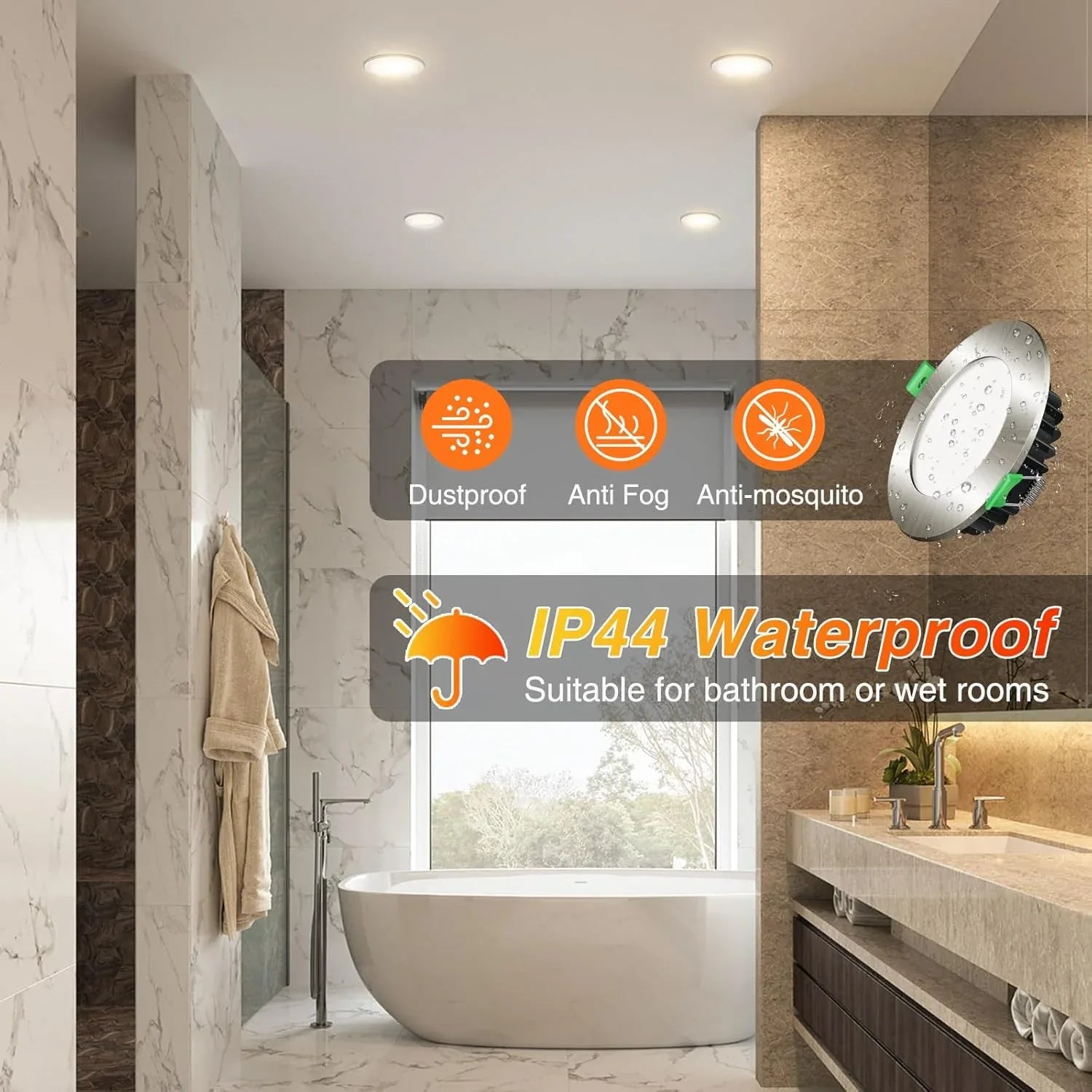 ALUSSO 8W Dimmable LED Downlight 70mm Ceiling Light Black - Gomix Brands Outlet