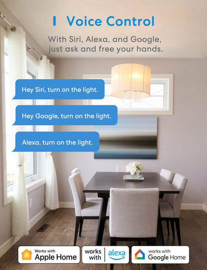 Meross HomeKit WiFi Smart Light Switch 1-Gang Neutral Required