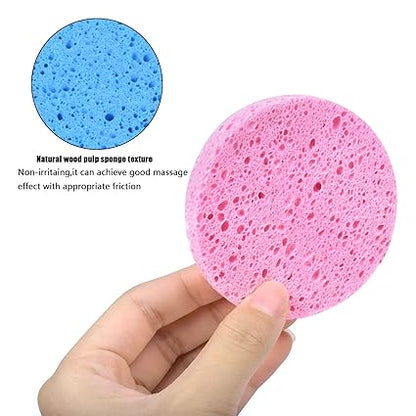 Fodlon Face Wash Sponge, Natural Cellulose Cleansing Sponge for Facial Spa Massage