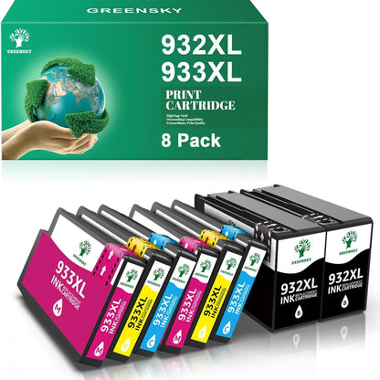 GREENSKY 932XL/933XL Ink Cartridges Compatible with HP OfficeJet 8 Pack - Gomix Brands Outlet