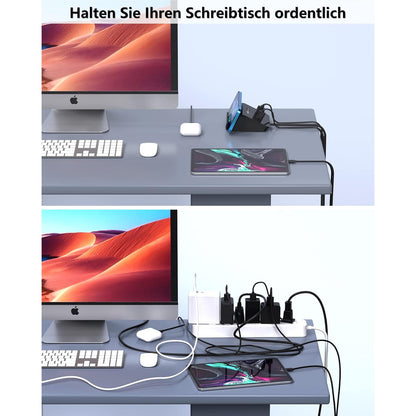 POANES 25W 4-Port USB Charger for iPhone, Samsung, Huawei