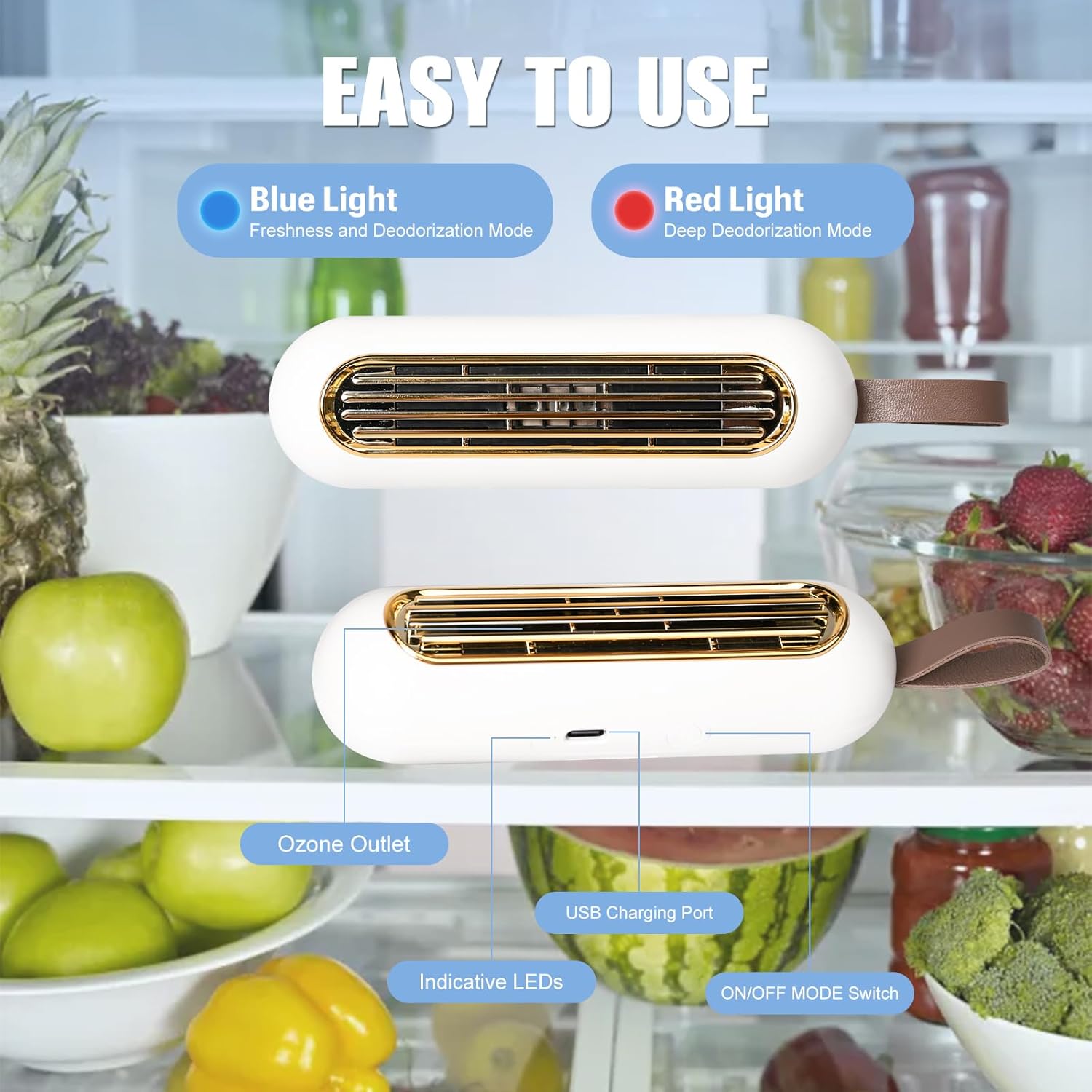 Mini USB Rechargeable Refrigerator Deodorizer – Fresh Odor Eliminator